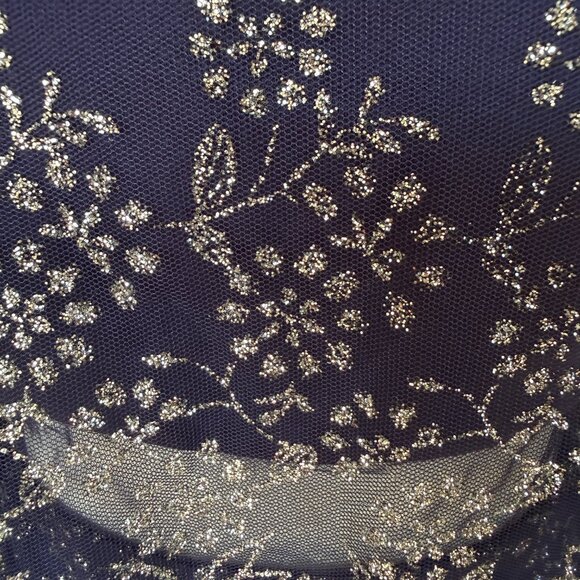 Social Code navy and silver sparkle halter illusion dress lined size 0 - Picture 10 of 15